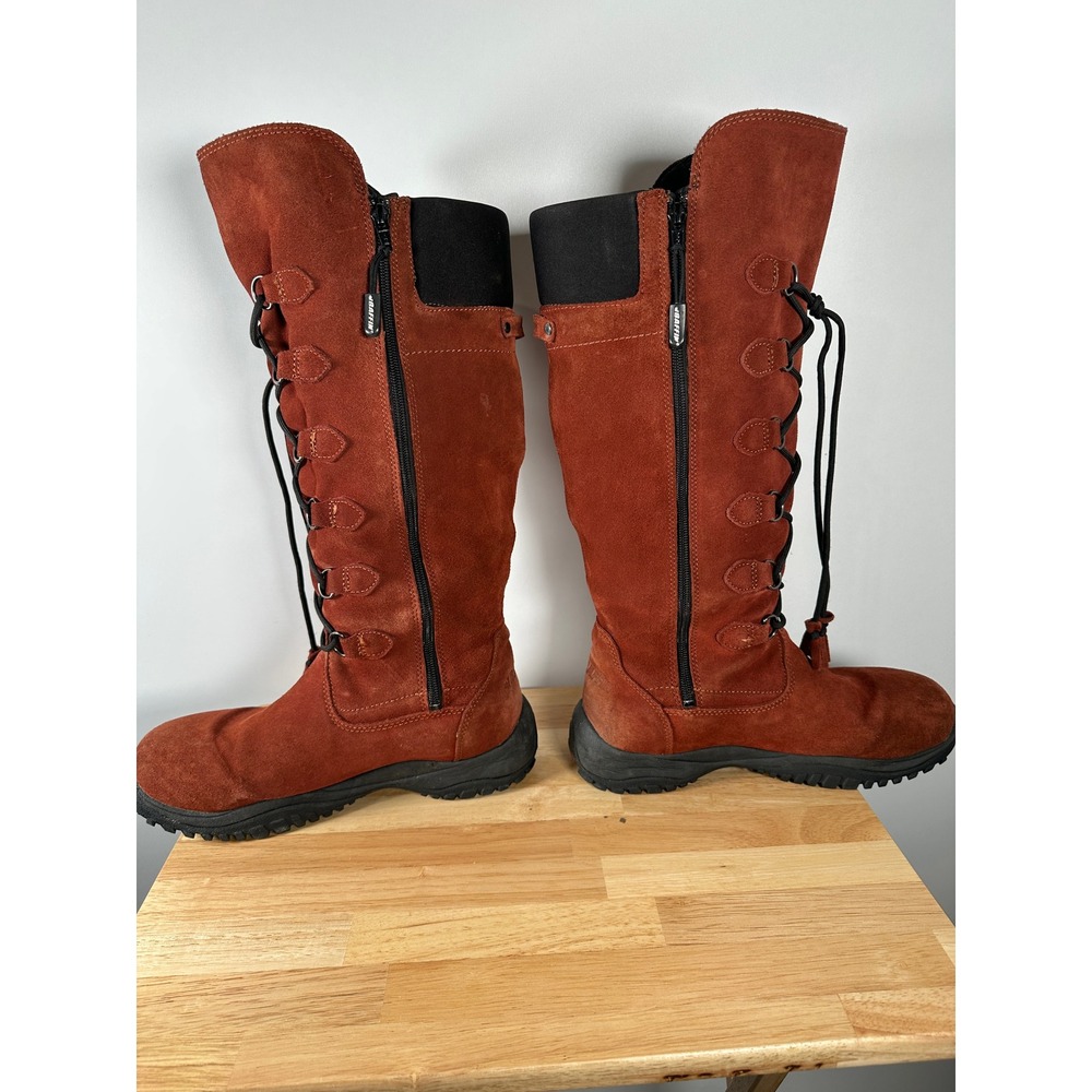 Baffin Tall Leather Boots Winter Madeleine Waterproof Suede Lace Up Size 10 - Picture 4 of 12